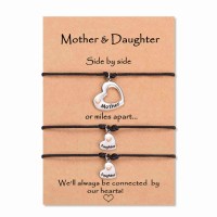 MANVEN Mother and Daughter Bracelets Set Mommy and Me Heart Matching Wish Bracelets for Mom Daughter-1M2D