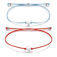 MANVEN Mom Gifts Mother Daughter Bracelets Mommy and Me Heart Matching Wish Bracelets Daughter Gift from Mom-M016-Heart-Blue Red