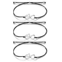 MANVEN Back to School Gifts Mother and Daughter Bracelets Set Mommy and Me Heart Matching Wish Bracelets for Mom Daughter-M016-3 Infinity Heart