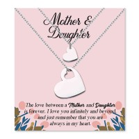 MANVEN Mother Daughter Necklace Set for 2/3, Mom Gifts from Daughters, Matching Heart Mom Necklace Mother Daughter Birthday Gift from Mom for Daughter Girls Women-LGX