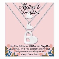 MANVEN Mother Daughter Necklace Set for 2/3, Mom Gifts from Daughters, Matching Heart Mom Necklace Mother Daughter Birthday Gift from Mom for Daughter Girls Women-2D