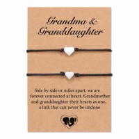 MANVEN Grandma Granddaughter Matching Bracelets Jewelry Gifts for Grandma Granddaughter Women Teen Girls-M001- Heart GD