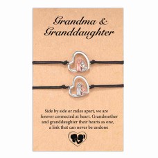 MANVEN Grandma Granddaughter Matching Bracelets Jewelry Gifts for Grandma Granddaughter Women Teen Girls-M001-Grandma Granddaughter