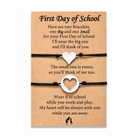 MANVEN First Day of School Bracelets Preschool Mommy and Me Mother and Daughter Bracelets Matching Wish Bracelets-M042-Matching Heart-FD