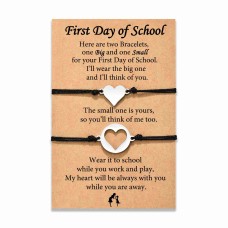 MANVEN First Day of School Bracelets Preschool Mommy and Me Mother and Daughter Bracelets Matching Wish Bracelets-M042-Matching Heart-FD