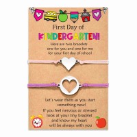 MANVEN First Day of School Bracelets for Mom and Daughter Back to school Gifts Mommy and Me Mother and Daughter Bracelets Matching Heart Wish Bracelets (Colorful)-M042-k-Colorful
