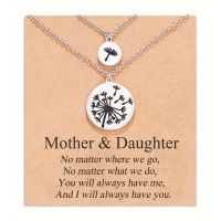 MANVEN Mother Daughter Necklace Set for 2/3 Mom Gifts from Daughters Matching Heart Jewelry for mom from Daughter Birthday Gifts for Daughter Girls Women-M053-Dandelion