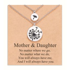 MANVEN Mother Daughter Necklace Set for 2/3 Mom Gifts from Daughters Matching Heart Jewelry for mom from Daughter Birthday Gifts for Daughter Girls Women-M053-Dandelion