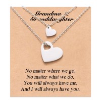 MANVEN Mother Daughter Necklace Set for 2/3 Mom Gifts from Daughters Matching Heart Jewelry for mom from Daughter Birthday Gifts for Daughter Girls Women-M053-Grandma Granddaughter