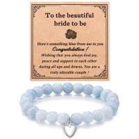MANVEN Something Blue for Bride to Be Bridal Shower Gifts for Bride to Be-M906-bride to be bead bracelet-M906-bride to be bead bracelet