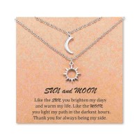 MANVEN Sun and Moon Best Friend Necklace for 2 Friendship Pedant Necklaces Jewelry Gift for Women Teen Girls Best Friend-sun moon