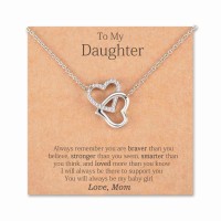 MANVEN Grandma/Mom/Daughter/Granddaughter Necklace Interlocking Heart Necklace Mothers Day Birthday Gifts-daughter