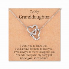 MANVEN Grandma/Mom/Daughter/Granddaughter Necklace Interlocking Heart Necklace Mothers Day Birthday Gifts-gd