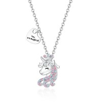 MANVEN Unicorn Necklaces for Girls You are Magical Crown Crystal Unicorn Jewelry Birthday Gifts for Girls Daughter Granddaughter Niece-silver