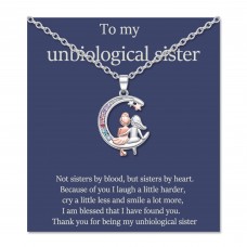 MANVEN Unbiological Sister Necklace Sister Gifts from Sister Best Friend Birthday Gifts for Women Girls